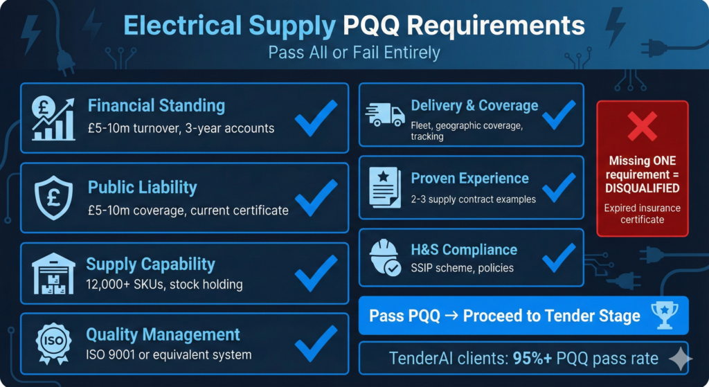 How do I demonstrate compliance and competence in an electrical PQQ?