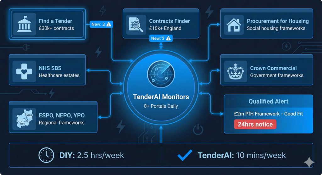 How do I find electrical tenders to bid on in the UK?