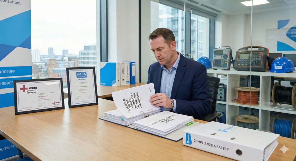 Which consultants specialise in public-sector electrical tenders