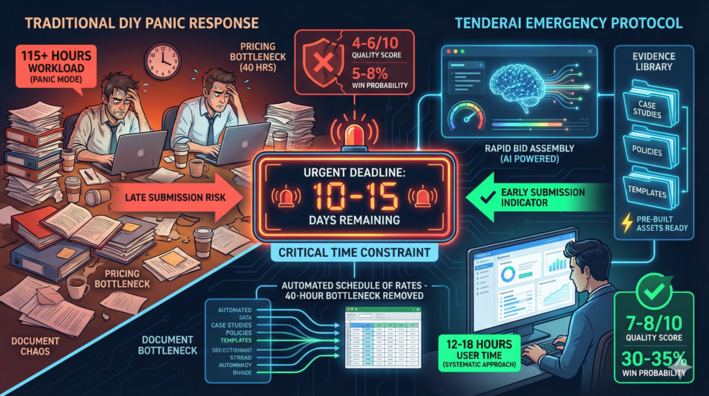 How do I respond to a short-notice tender opportunity?